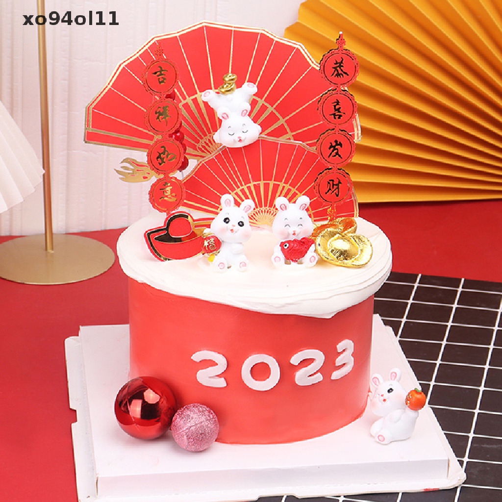 Xo 1Pc 2023dekorasi Kue Kelinci Miniatur Kartun Ornamen Pemandangan Kelinci OL