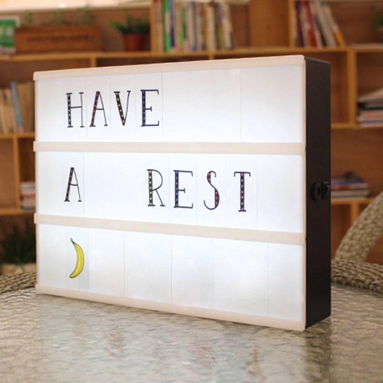 Lampu LED Display Dekorasi Letter Cinema Light Decoration Box - Black