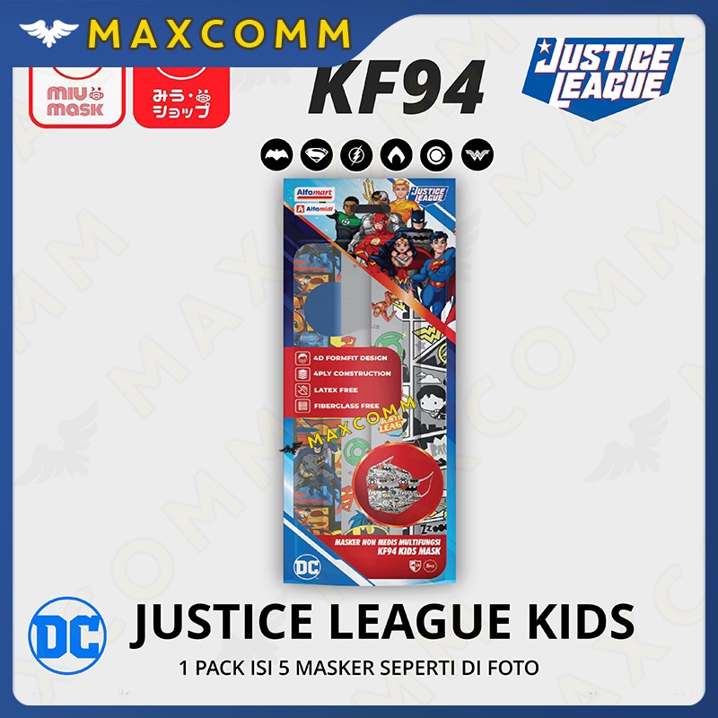 Masker MIU MASK Justice League KF94 Mask Anak (4Ply)