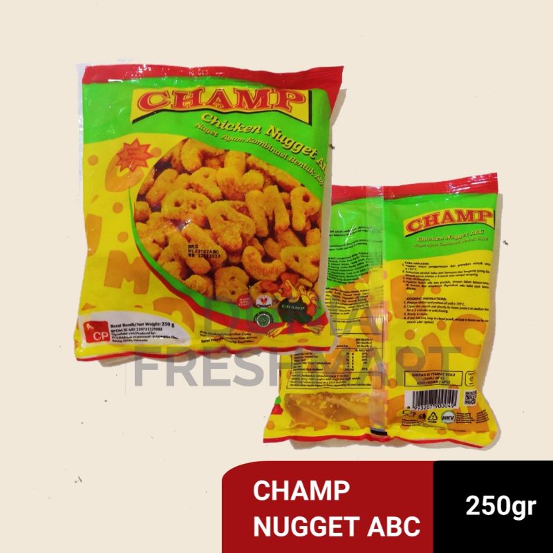 

CHAMP CHICKEN NUGGET ABC 250GR NUGGET AYAM NAGET AYAM HURUF ABC