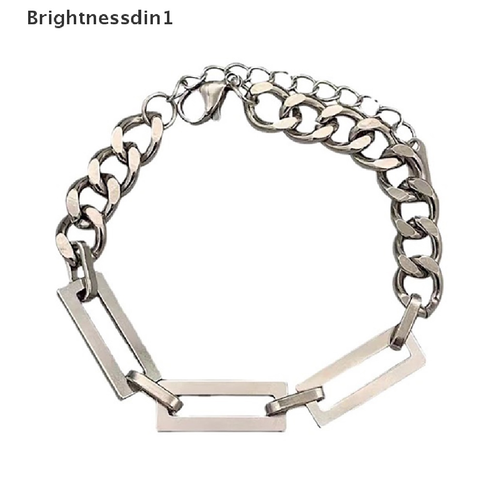 [Brightnessdin1] 316l Stainless Steel Baru Trendi Warna Emas Kuba Rantai Pesona Kalung Wanita Pria Hip Hop Stainless Steel Kuba Minimalis Butik