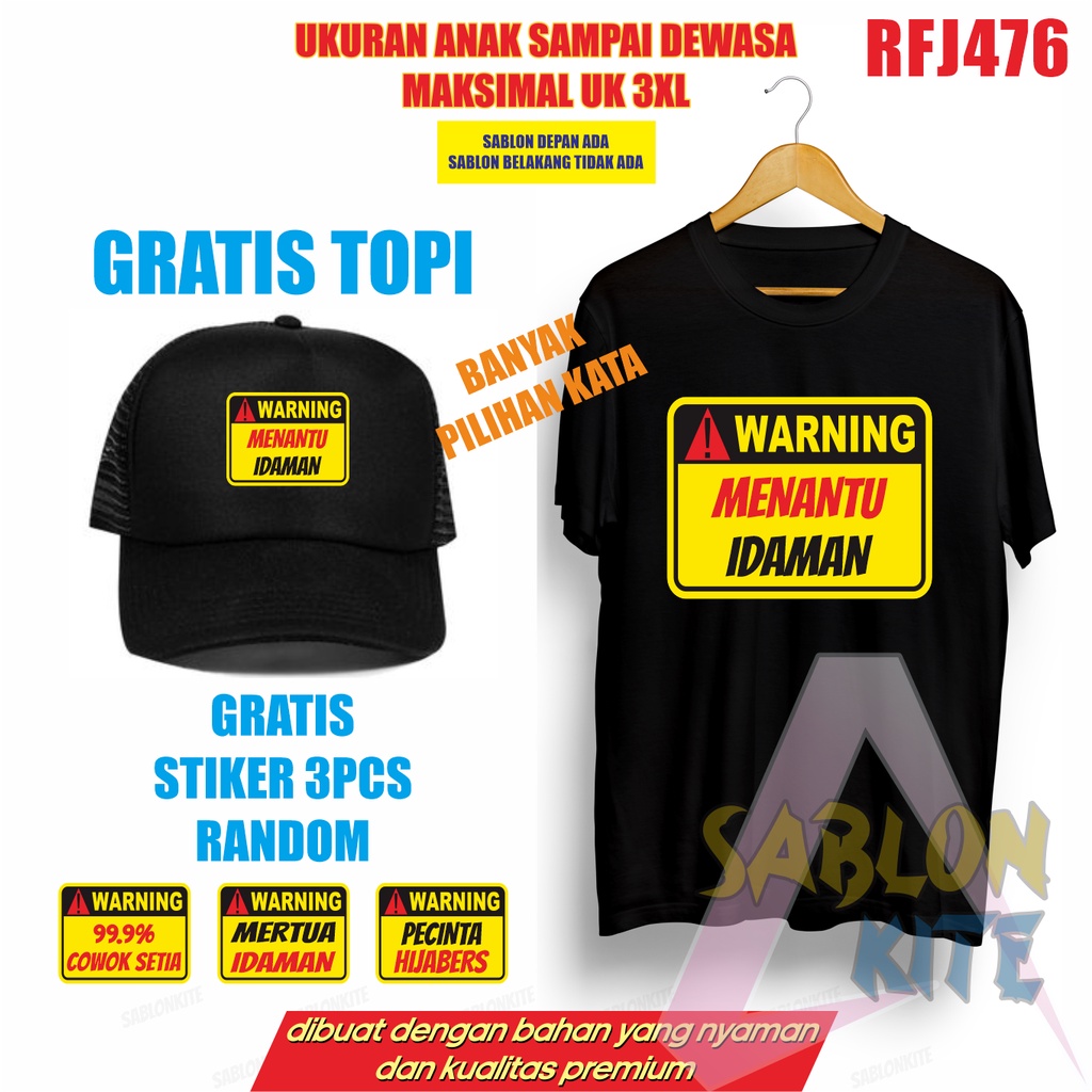 Gratis Topi dan Stiker Kaos tema stiker lucu RFJ476 banyak pilihan