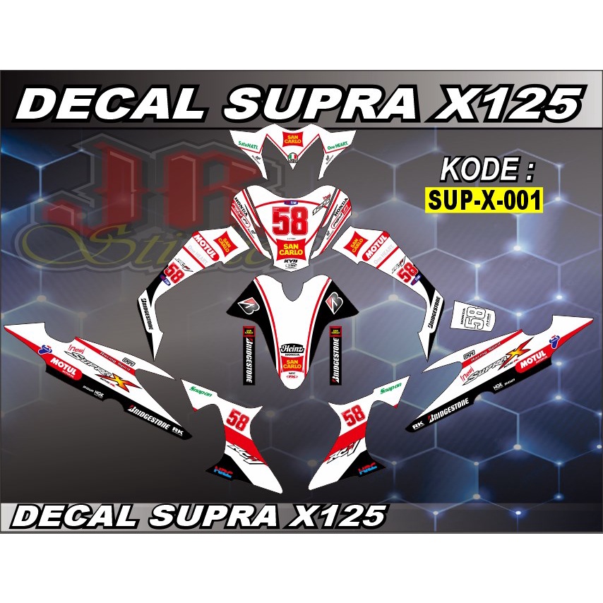 Stiker Decal Supra X 125 Lama Modif Keren Stiker Supra X 125 Lama Full Body Striping Supra X 125 Lam