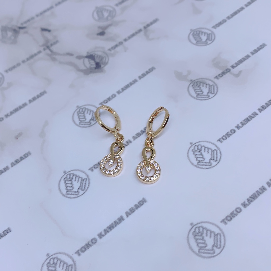 Anting Xuping Gold Perhiasan Fashion Wanita Model Dua Mutiara *30