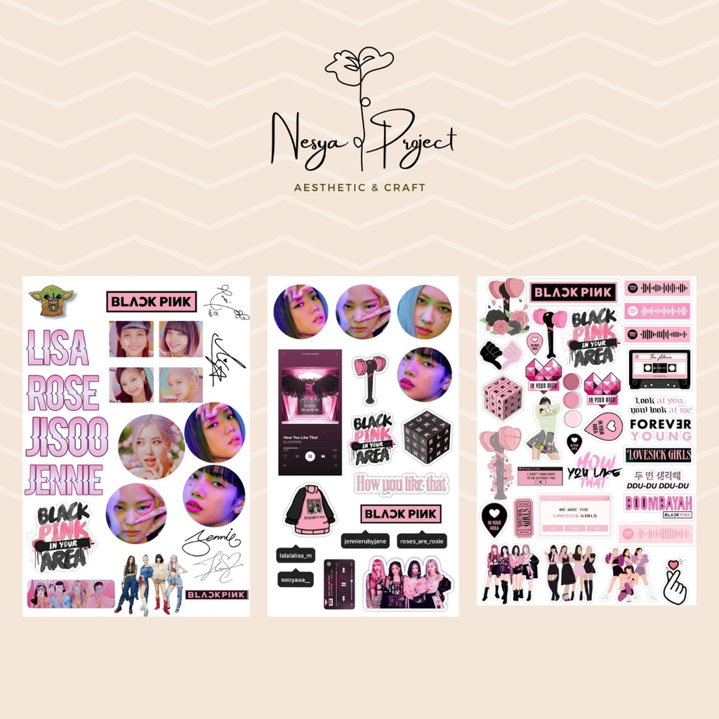 

BLACK PINK Sticker Pack Doff | Journal Sticker | Tumblr Sticker | Stiker HP/Laptop/Tumblr/journal