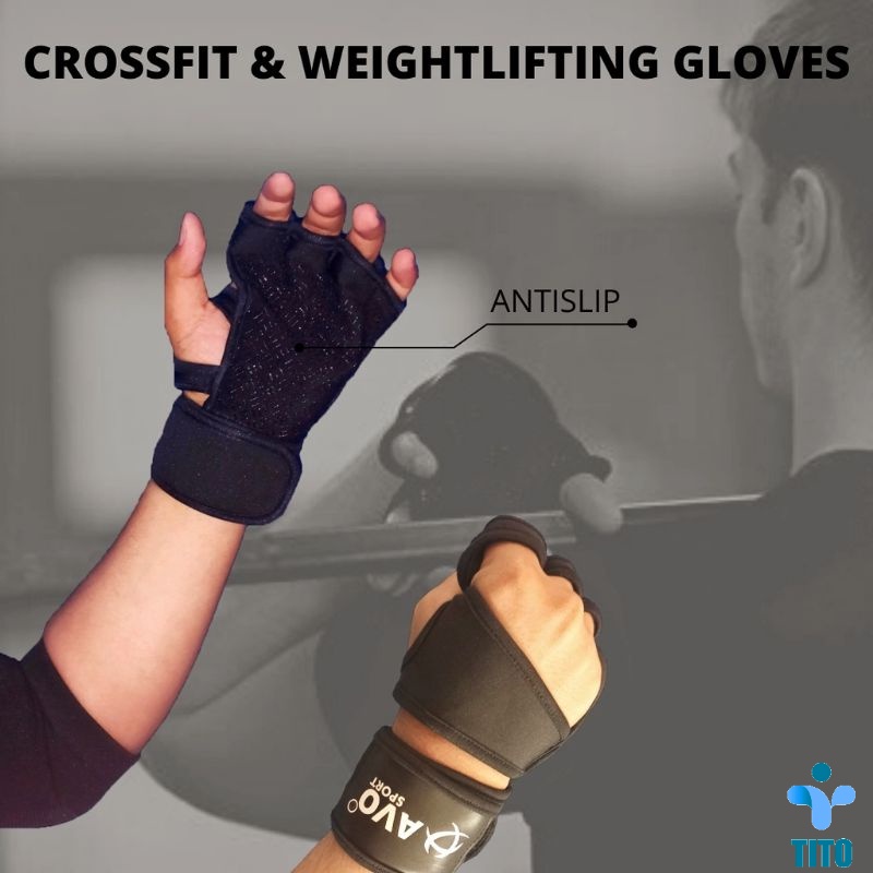 Sarung tangan gym fitness angkat beban antislip crossfit and weightlifting gloves tebal elastis original avo