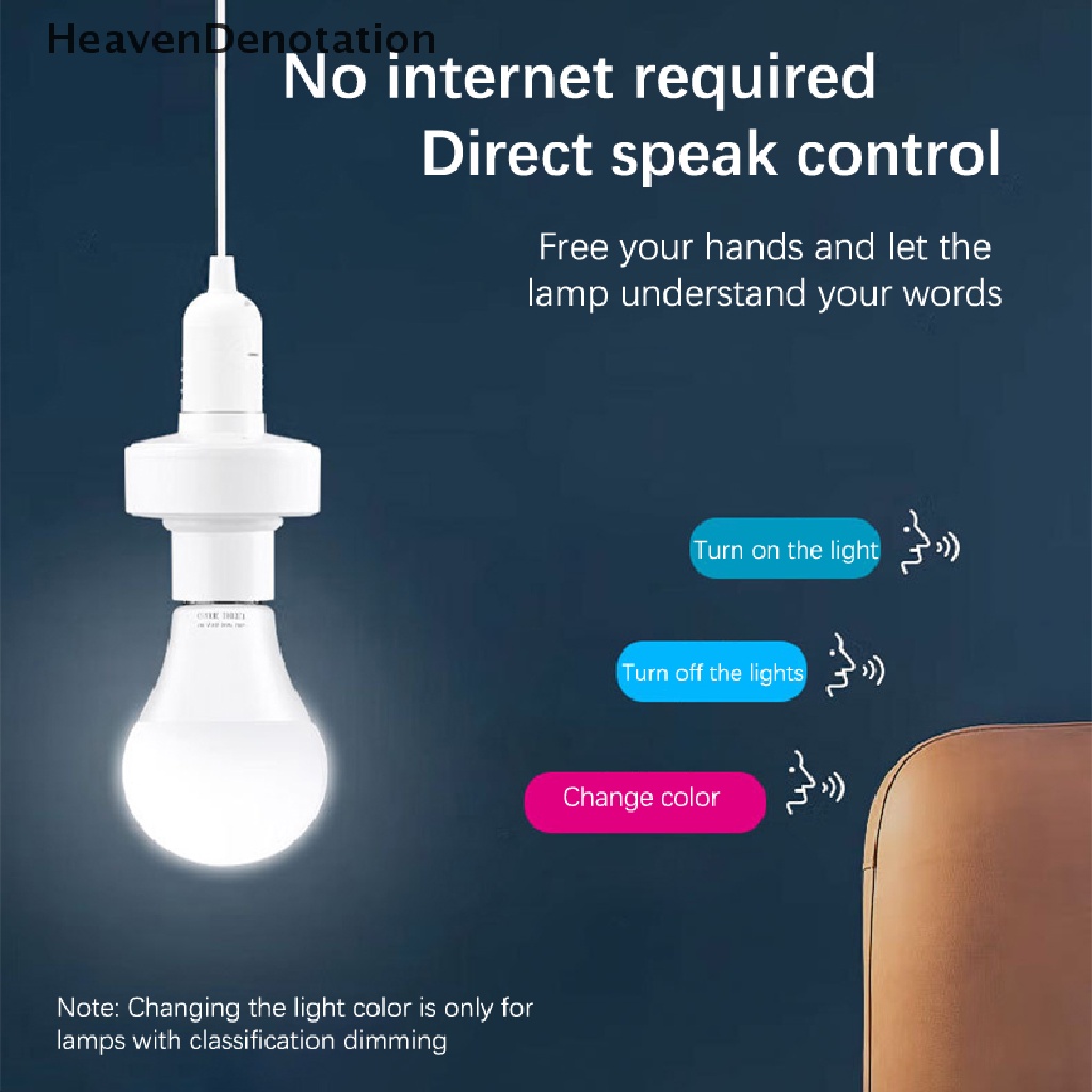 [HeavenDenotation] 1pc Offline Intelligent Voice Lamp Head Socket Adapter E27 Dudukan Lampu LED HDV