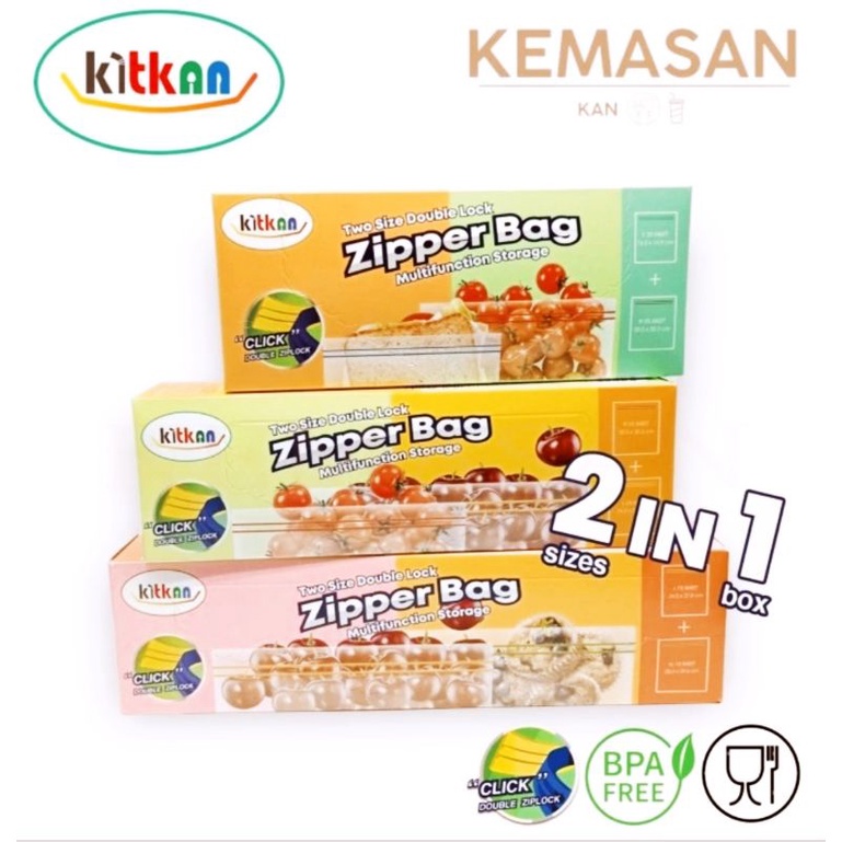 Double lock zipper bag / ziplock bag / plastik klip untuk makanan - food grade