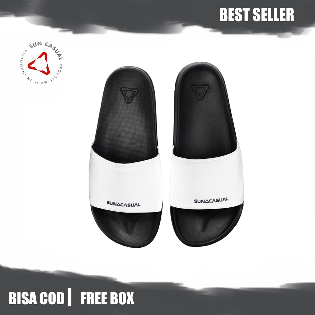 Sun Casual - Core 1 / C1 White | Slippers Slide | Sandal Pria
