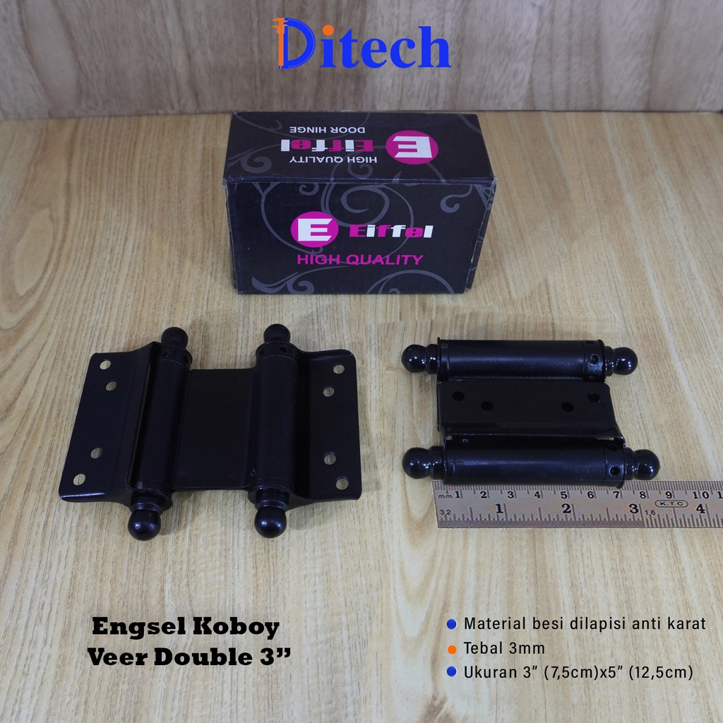 Engsel Koboy Veer Double Eiffel / Engsel Koboi Pintu 2 Arah Bolak Balik 3 Inch 4 Inch Eiffel / Engse