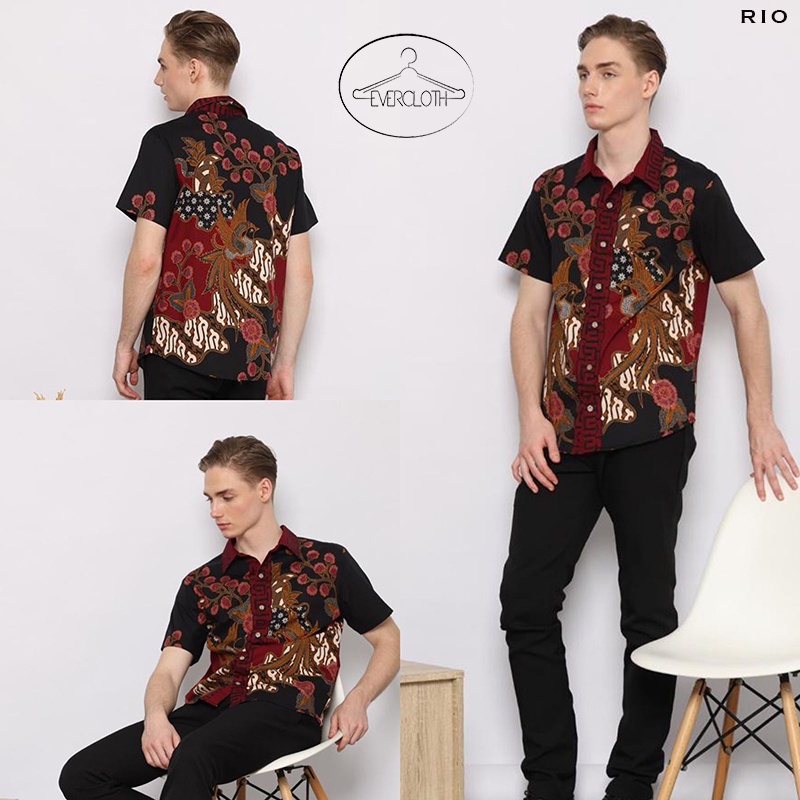 RIO MAN STANDAR / JUMBO / SUPER JUMBO - Kemeja Batik Pria Lengan Pendek