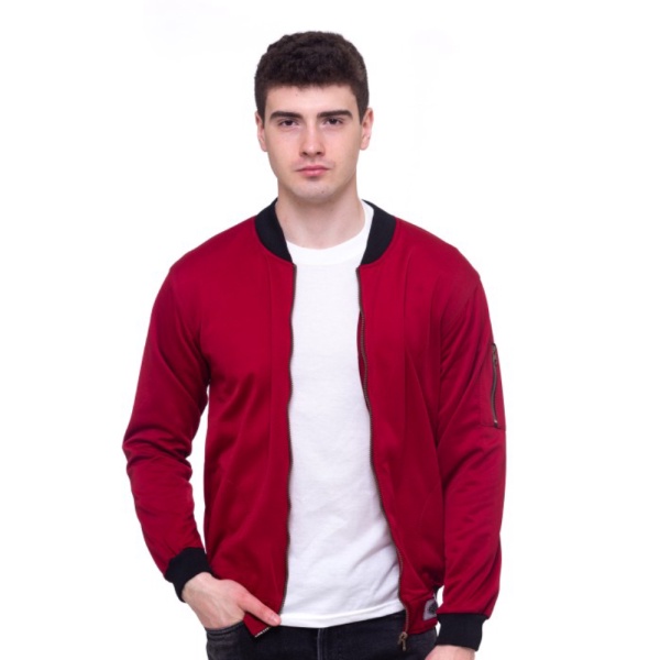 Unik BOMBER LOTTO POLOS PRIA JAKET CASUAL PRIA WANITA HEYLOOK - MAROON XL Murah
