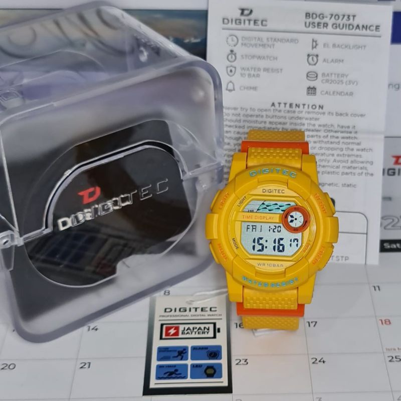 Jam Tangan Wanita Digital Digitec BDG 7073 Rubber Original Tahan Air