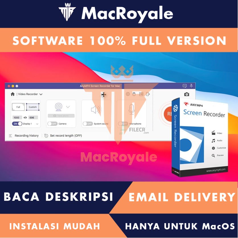 [MacOS] AnyMP4 Screen Recorder Full Version Lifetime Full Garansi