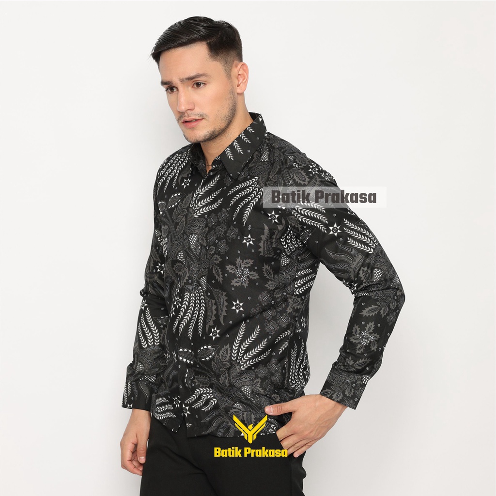 Kemeja Batik Prakasa Motif Ananda Javas Slimfit Lengan Panjang Batik Solo