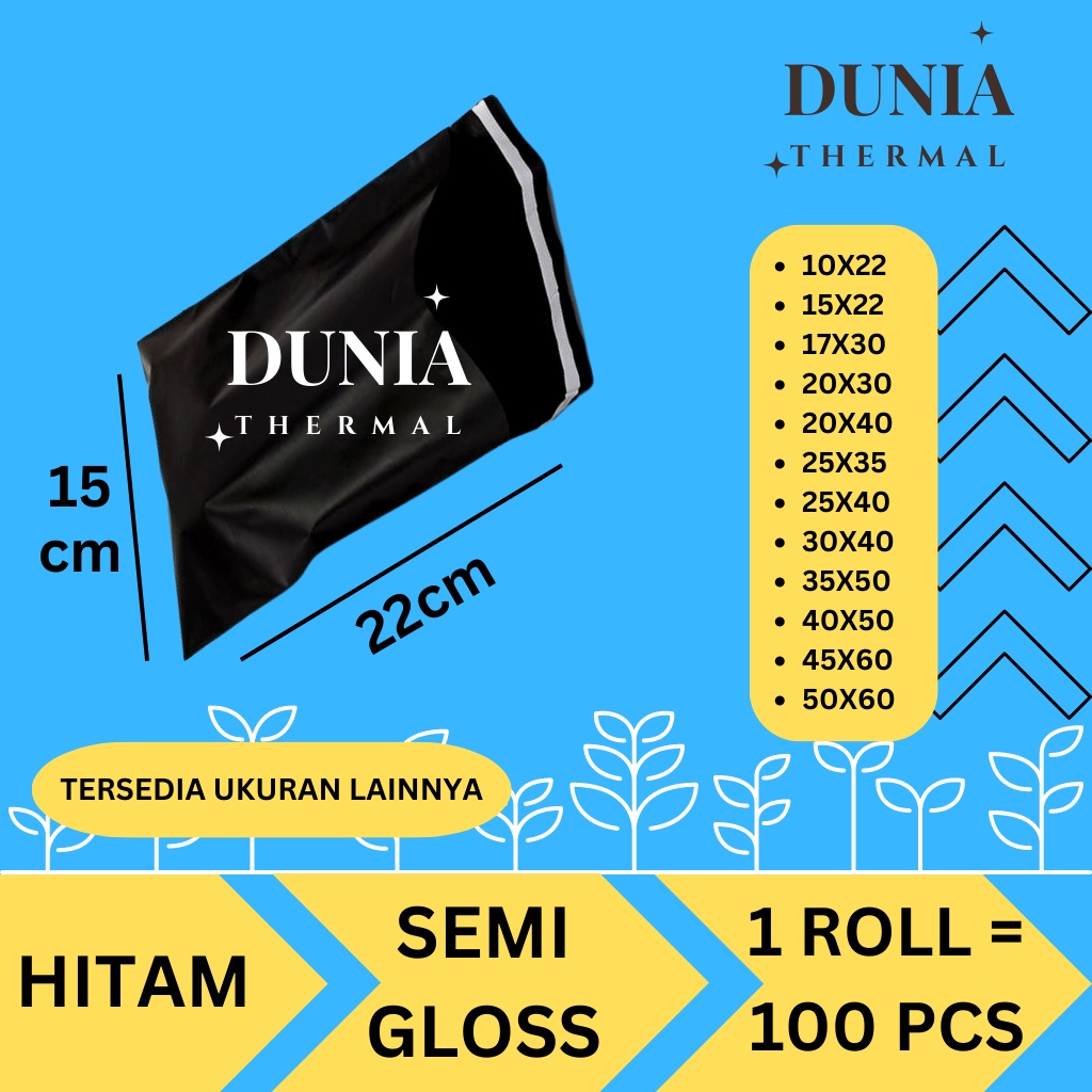 

POLYMAILER 15X22 PLASTIK PACKING POLYMAILER HITAM ISI 100 PCS