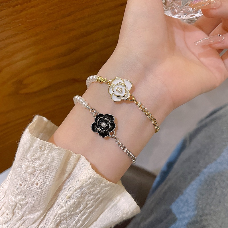 2023fashion Baru Mutiara Camelia Gelang Wanita Mewah Gelang Tangan Perhiasan