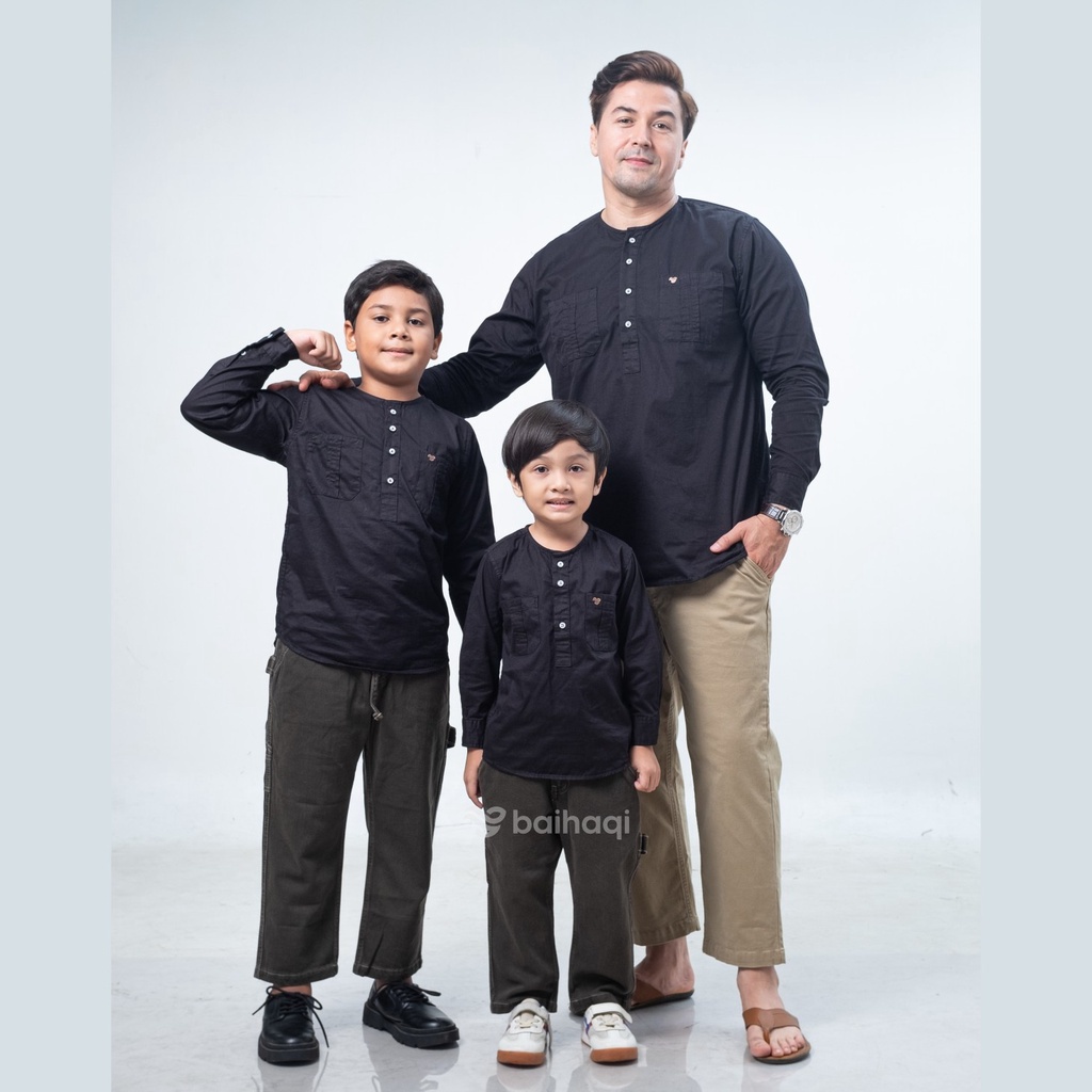 Baihaqi Kids Koko Kurta Couple Sofian Black Lengan Panjang BCAD4F