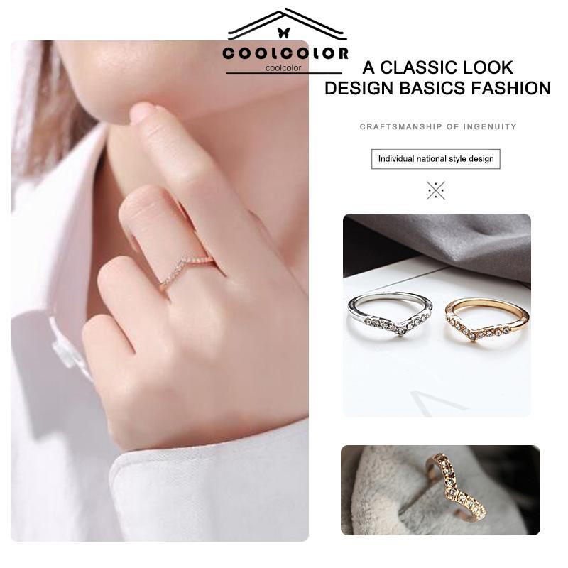 COD❤️Cincin Model Simple Cincin V Shape Ring Fashion Gaya Korea Simple- cl