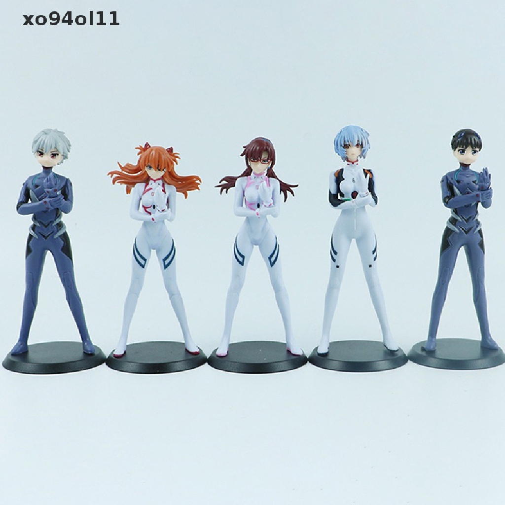 Xo 5Pcs/set Anime Evangelion Eva Figure Ayanami Rei Asuka Langley Soryu PVC Action Figure Patung Model Boneka Mainan Anak Hadiah OL