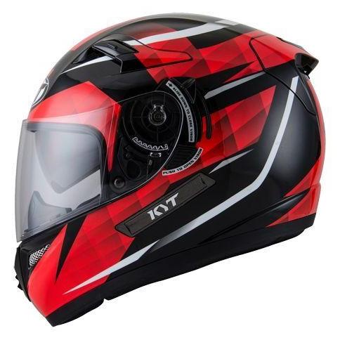 Helm KYT K2 Rider Full Face Double Visor Black Red K2rider