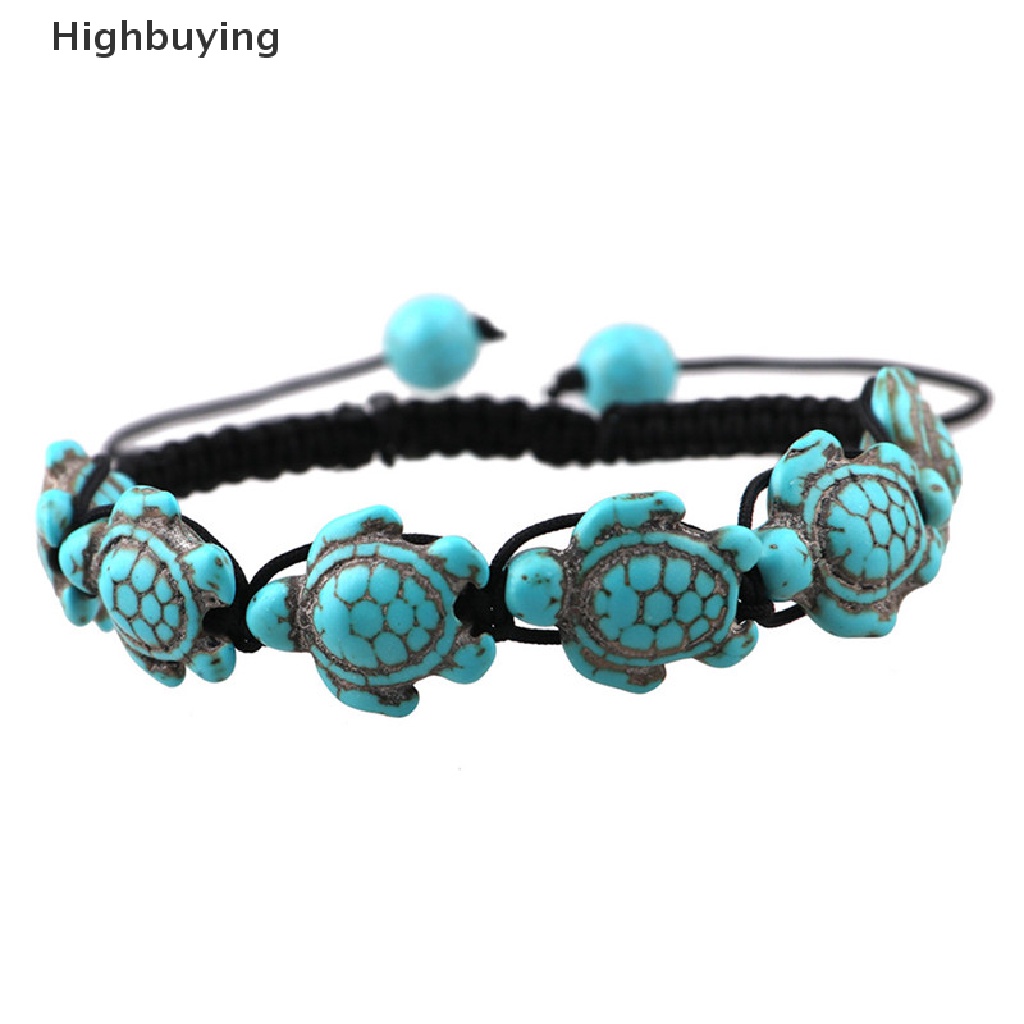 Hbid Vintage Bohemia Bangle Turquoise Turtle Adjustable Braided Rope Gelang Perhiasan Glory