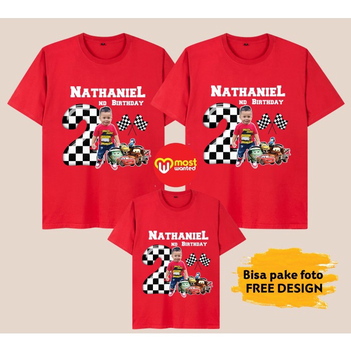 Baju Couple Keluarga Kaos Family Ulang Tahun Motif Cars CS2 - 2