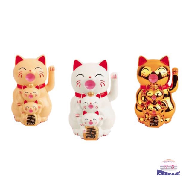 KUCING HOKI tiga wajah/kucing rejeki/lucky cat/ kucing maneko neki/baterai 16.5CM