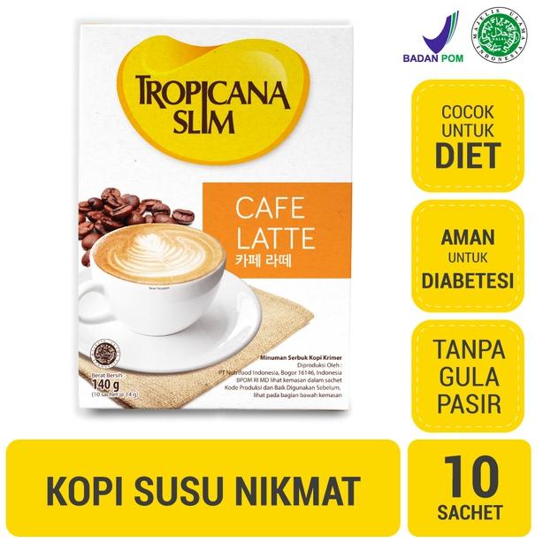 

Fgi35 Tropicana Slim Cafe Latte 10 Sachet 14gr - Kopi Susu Nikmat Tanpa Gula Pasir .,,.,.,