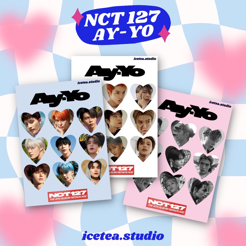 

[NCT 127 AY-YO STICKERS] BACA DESKRIPSI heart sticker selca korean inspired selkor cute deco kpop korea holo nct aespa red velvet itzy bts txt dream 127 wayv mark jaehyun taeyong haechan yuta doyoung meme twice kep1er blackpink omg photocard pc