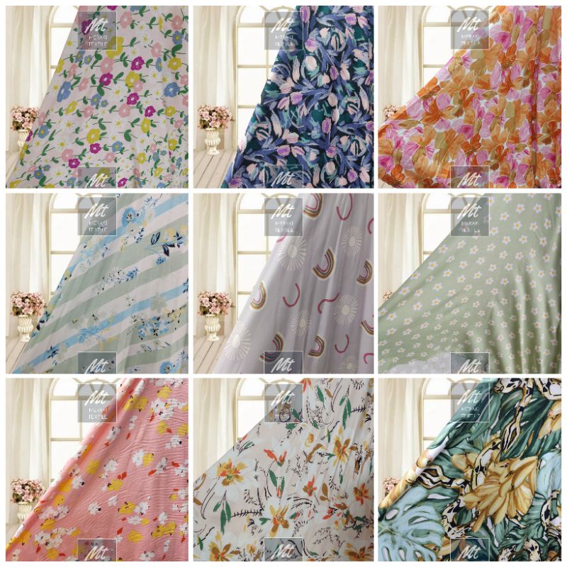 Kain Katun Rayon Viscose Premium Motif Terbaru Kekinian Meteran