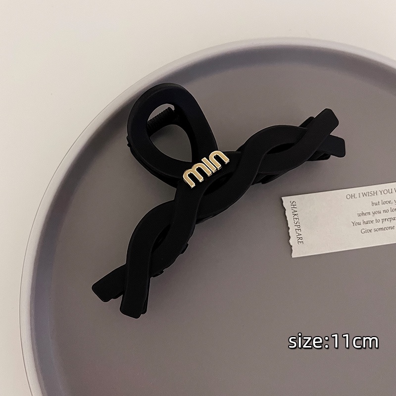 Klip Rambut Besar Hitam Sederhana Perempuan Kepala Belakang Plat hair grip volume Rambut multi -shark Klip Hiasan Kepala