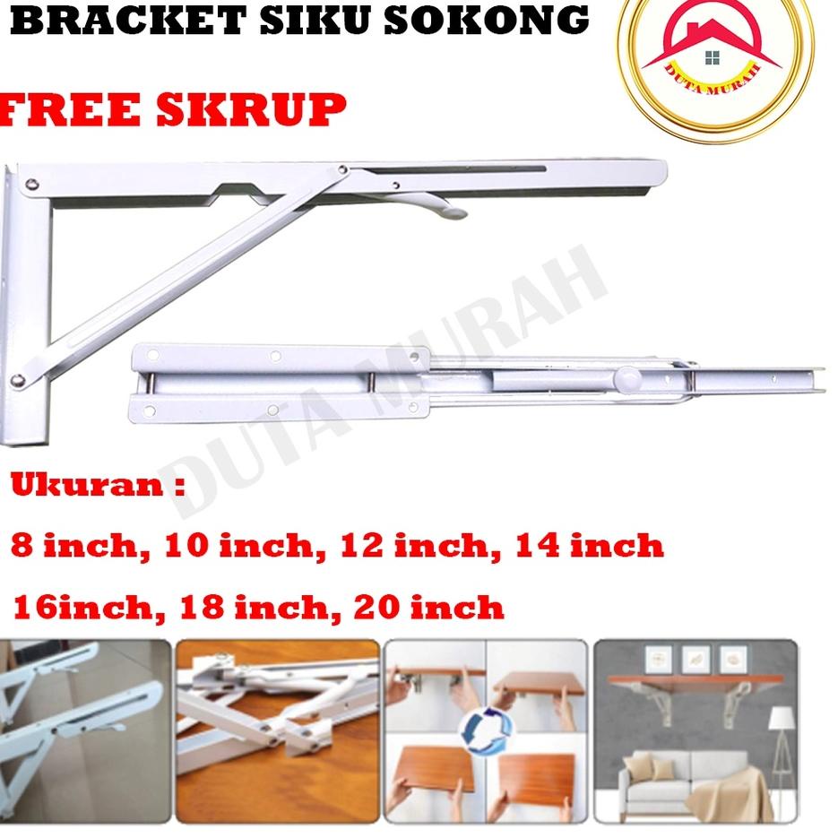 ✫ Engsel Ambalan Lipat / Siku Rak Lipat / Braket Siku Rak Lipat isi 1 set (2pcs) 40 cm / 45 cm / 50 