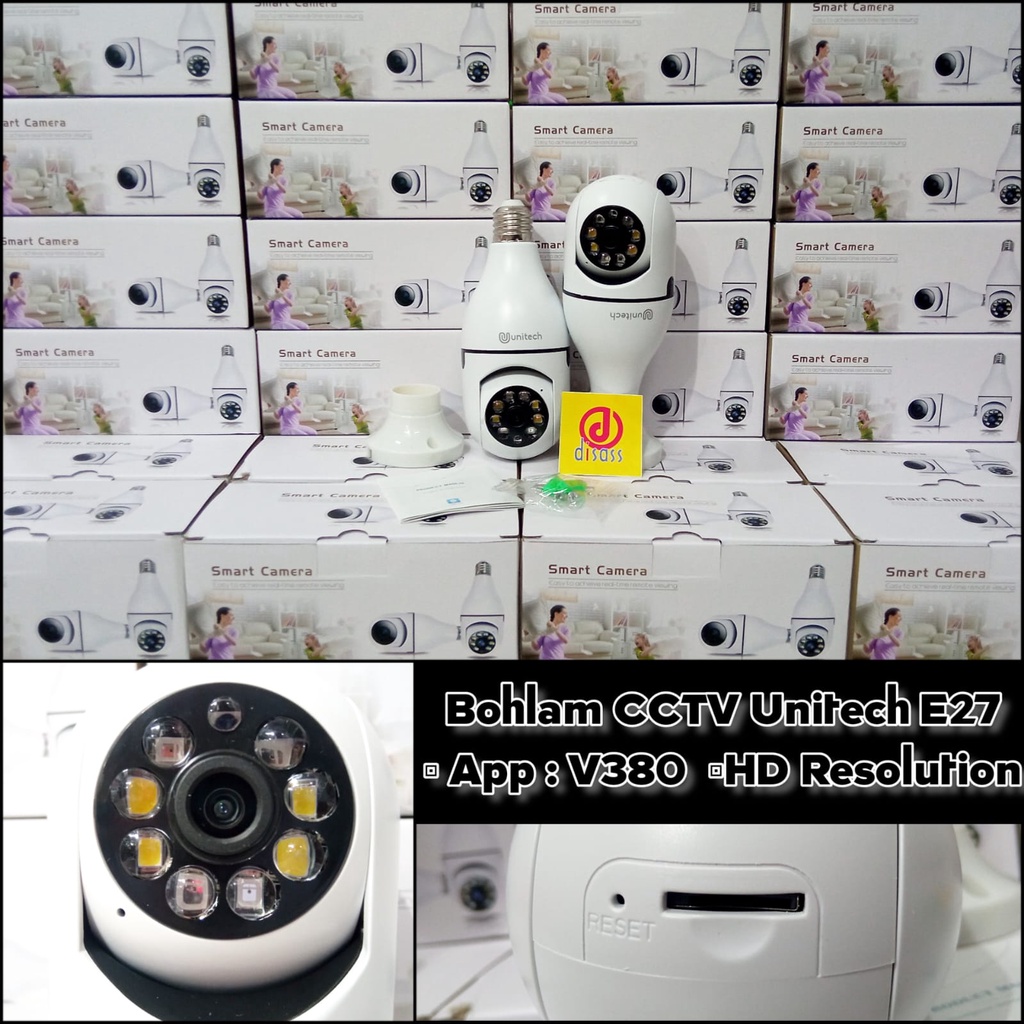 UNITECH CCTV BOHLAM 360 WIRELESS CAMERA E27 - DISASS JOGJA
