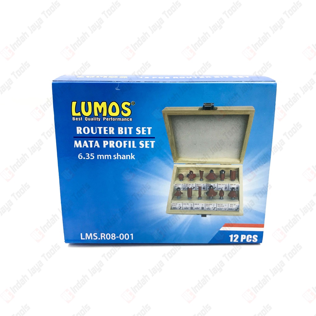 LUMOS Router Bit Set 12 Pcs - Mata Profil Set Trimmer