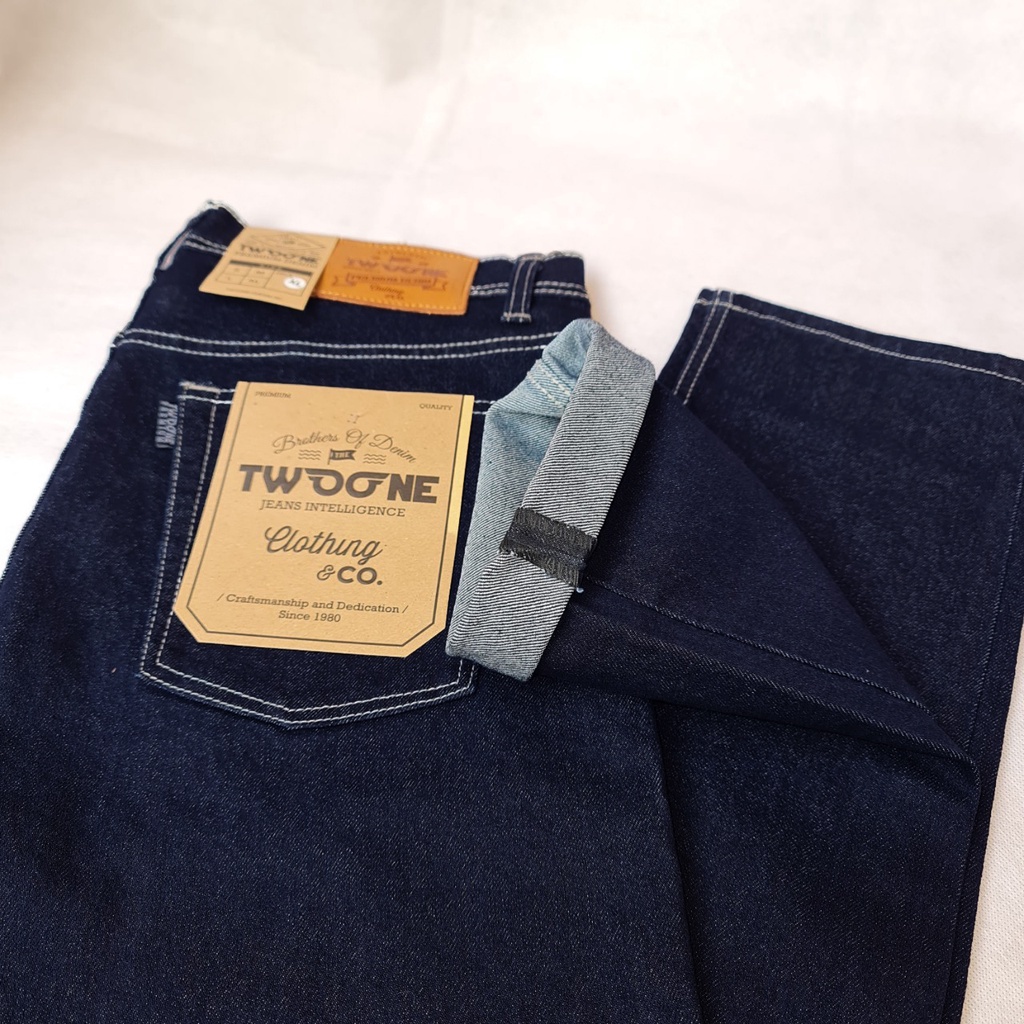 TWO ONE DENIM Celana Jeans Panjang Pria Semi Slim Fit New Stretch Navy Blue