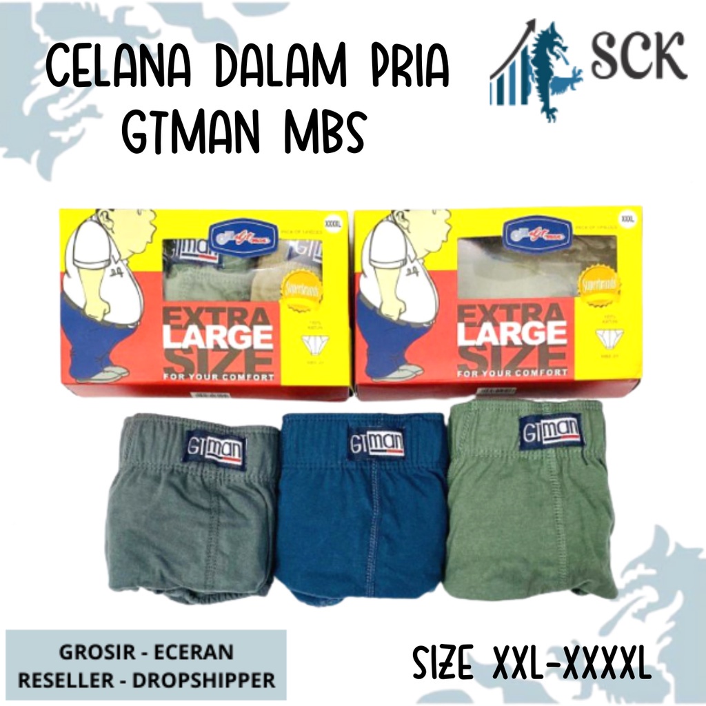 [ISI 3] CD Pria GT-MAN MBS Ukuran JUMBO Bahan Katun / Celana Dalam Laki-Laki GT MAN - sckmenwear GROSIR