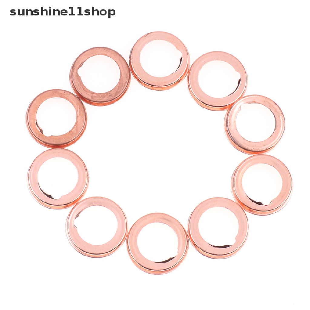 Sho 10PCS Gasket Plug Saluran Minyak Bahan Metal 11026-01M02 Untuk Oil Drain Plug Crush Washer N