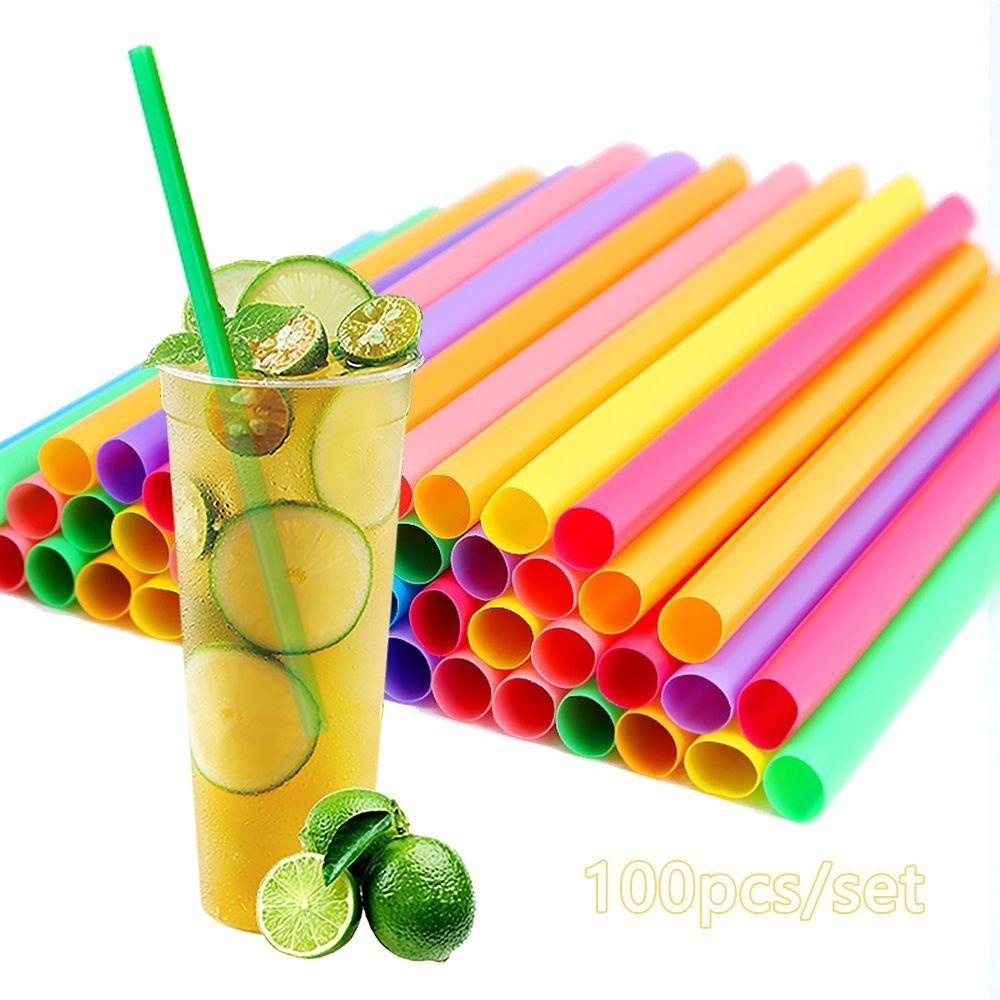 Solighter Sedotan Sekali Pakai Minuman Dekorasi Pesta Natal Perlengkapan Pernikahan Warna Warni Straw