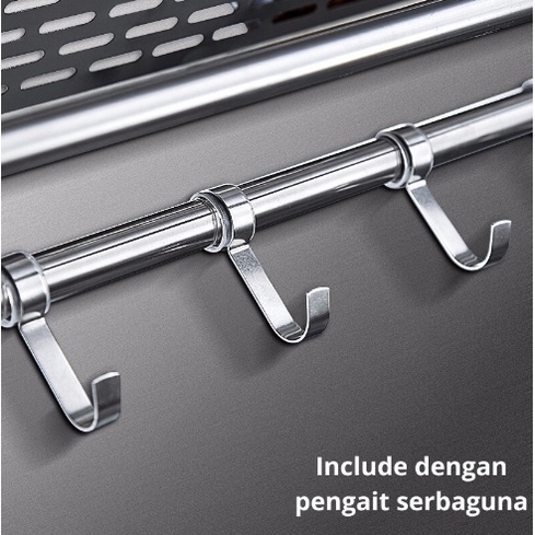 [MH] Rak Kamar Mandi Dinding Aluminium Towel Hanger