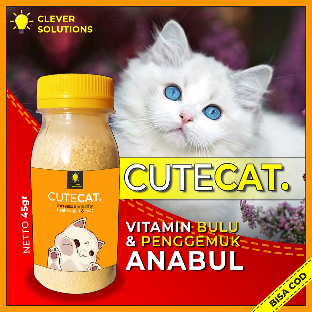 Vitamin Penggemuk dan Bulu Kucing Penumbuh Bulu Kucing Pelebat Bulu Obat Bulu Kucing Rontok CUTE CAT