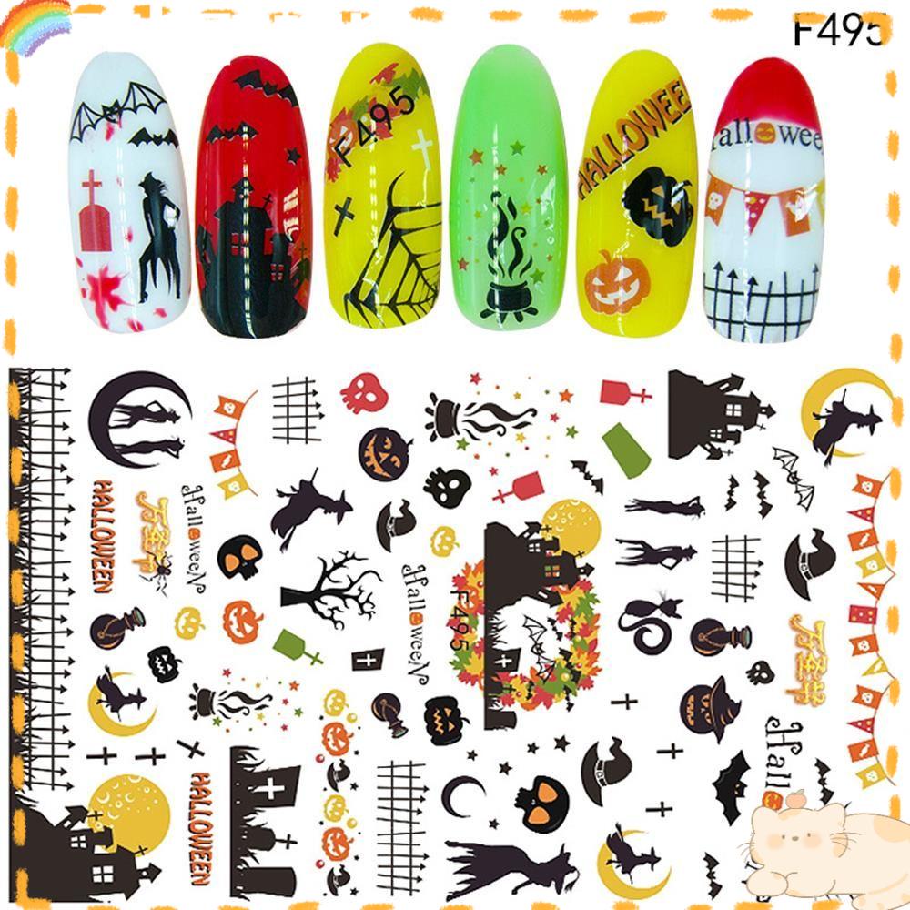 Solighter Nail Art Stiker Natal Halloween Perekat Santa Claus Snowflakes