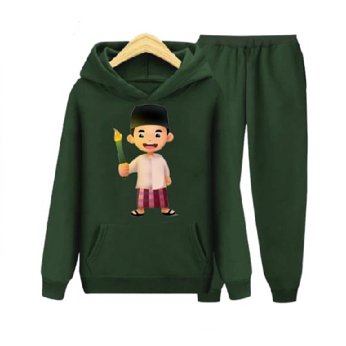 Hzl_outfit Setelan Sweater Hoodie Taraweh Anak Laki Laki Size/ S,M,XL