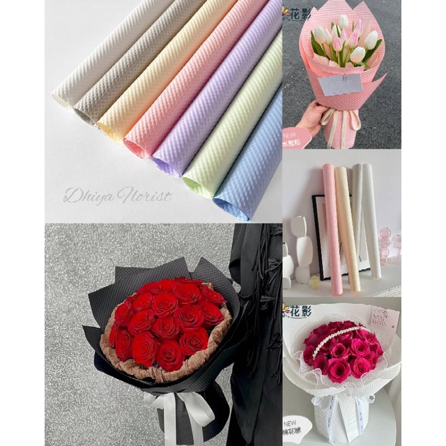 

Dhiya Florist - Embbossed 3D Kertas Cellophane Free Packing Paper Wrapping Flower- Kertas Buket Bunga Motif Embossed- Kertas Kado