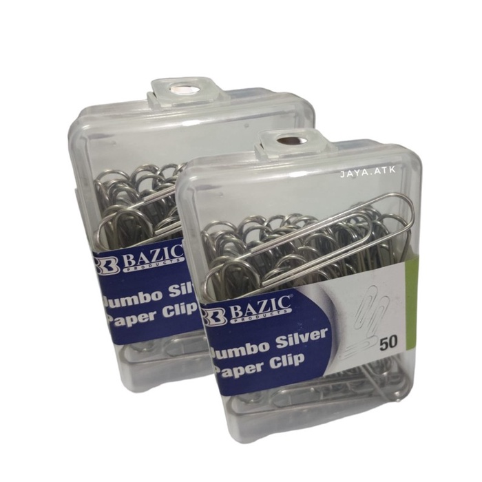 

PAPER CLIP KLIP KERTAS JUMBO SILVER NO.5 50 MM 50 PCS +WADAH PAPERKLIP