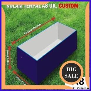 limited stock Kolam Terpal Kotak A8 Terpaulin Tebal Ukuran Custom - Harga Per Meter Perseg