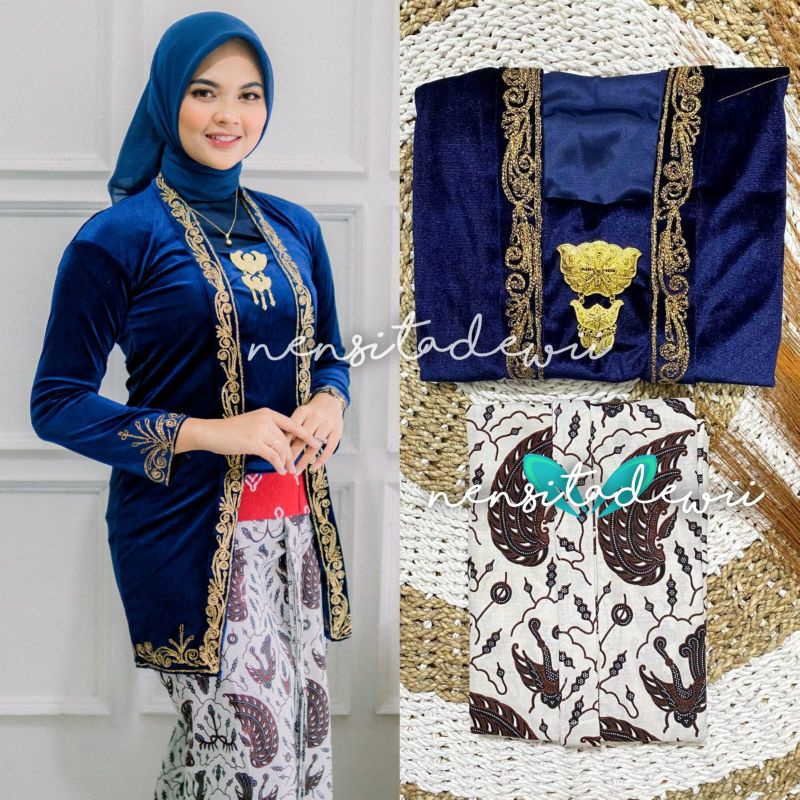 [1 Set, LN02A] Kebaya Body Panjang + Jarik Instan / Model Pramudita