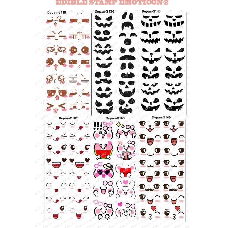 

qnb95 Edible Stamp Stiker Makanan Edible Stiker Edible Print Sticker Makanan EMOTICON 2 .,..,.,,,,.,