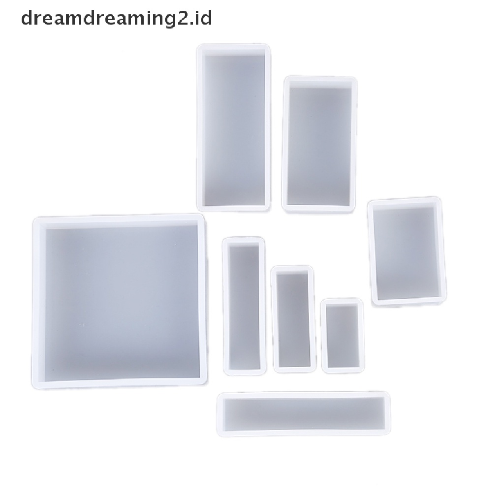 (dream) Cetakan Silikon DIY Membuat Persegi Persegi Persegi Panjang Eksospy Resin Kerajinan Perhiasan Dekorasi.