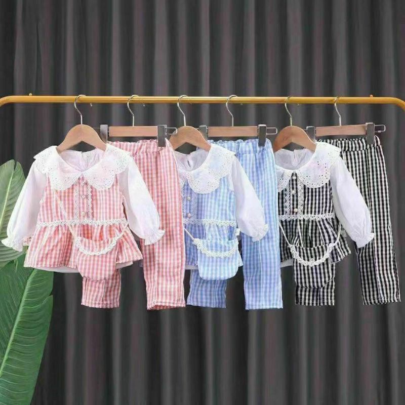 setelan lebaran anak perempuan 4 in 1 tas murah